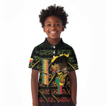 Personalized Benin Kid Polo Shirt Powerful African Leopard - African Pride
