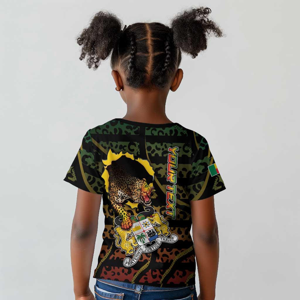 Personalized Benin Kid T shirt Powerful African Leopard - African Pride
