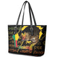 Benin Leather Tote Bag Powerful African Leopard - African Pride