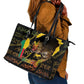 Benin Leather Tote Bag Powerful African Leopard - African Pride