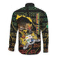 Personalized Benin Long Sleeve Button Shirt Powerful African Leopard - African Pride
