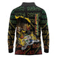 Personalized Benin Long Sleeve Polo Shirt Powerful African Leopard - African Pride
