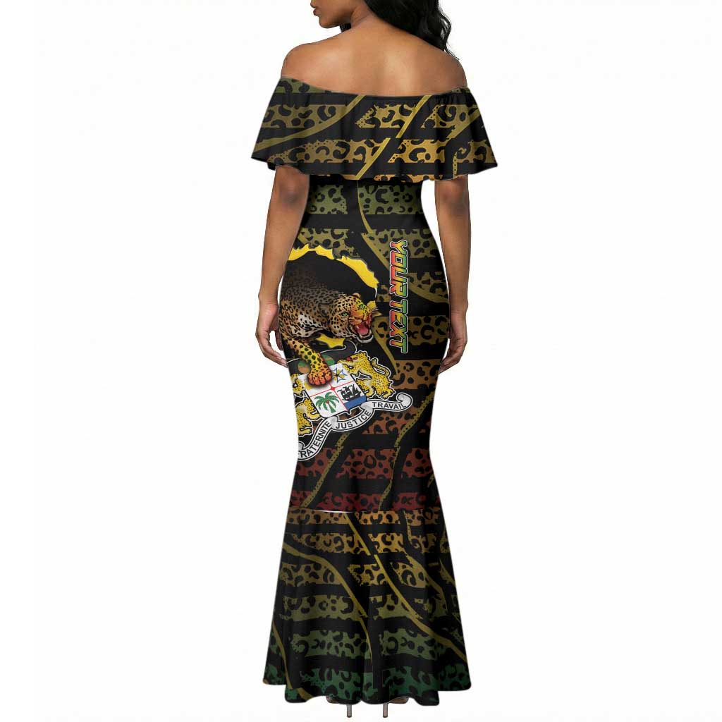 Personalized Benin Mermaid Dress Powerful African Leopard - African Pride