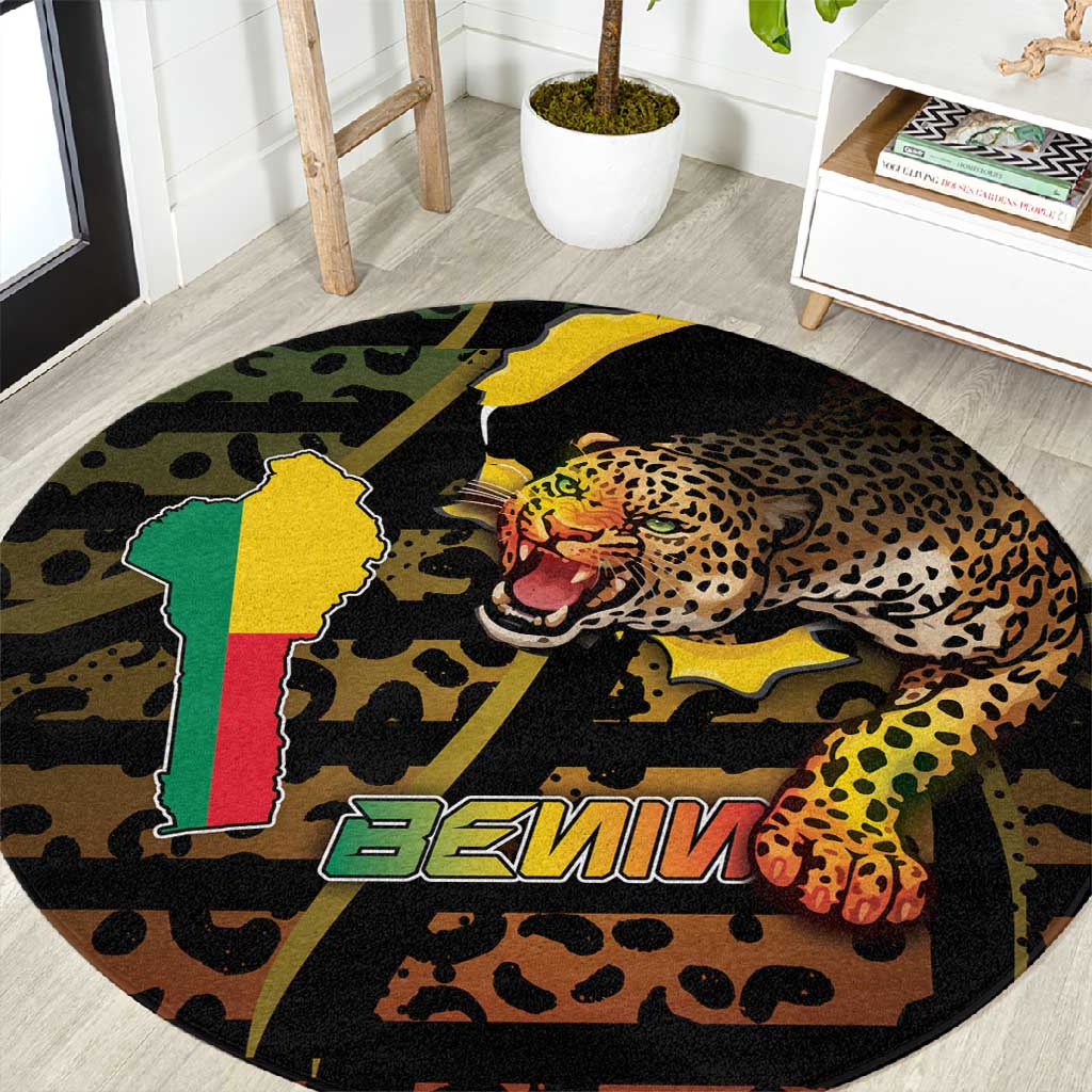 Benin Round Carpet Powerful African Leopard - African Pride