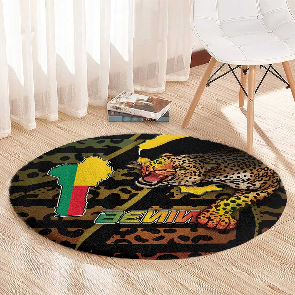 Benin Round Carpet Powerful African Leopard - African Pride