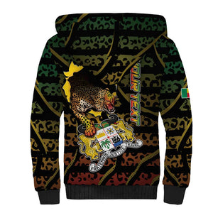 Personalized Benin Sherpa Hoodie Powerful African Leopard - African Pride