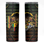 Personalized Benin Skinny Tumbler Powerful African Leopard - African Pride