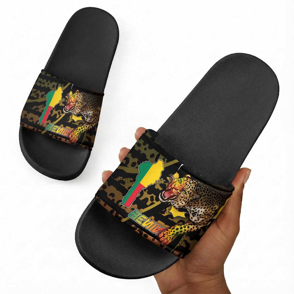 Benin Slide Sandals Powerful African Leopard - African Pride
