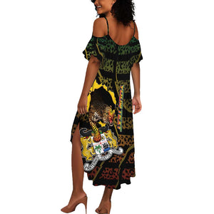 Personalized Benin Summer Maxi Dress Powerful African Leopard - African Pride