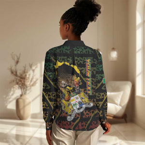 Personalized Benin Women Casual Shirt Powerful African Leopard - African Pride