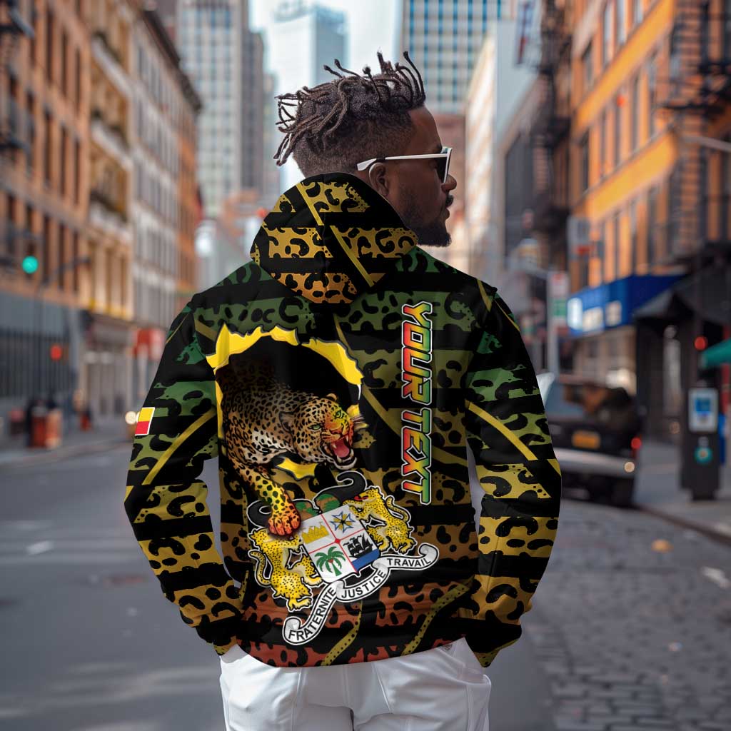 Personalized Benin Zip Hoodie Powerful African Leopard - African Pride