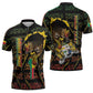 Personalized Benin Zipper Polo Shirt Powerful African Leopard - African Pride