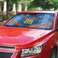 Custom DR Congo Football Auto Sun Shade Leopard Jaguar Tribal Pattern With Flags