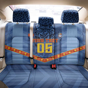 Custom DR Congo Football Back Car Seat Cover Leopard Jaguar Tribal Pattern With Flags