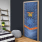 Custom DR Congo Football Door Cover Leopard Jaguar Tribal Pattern With Flags