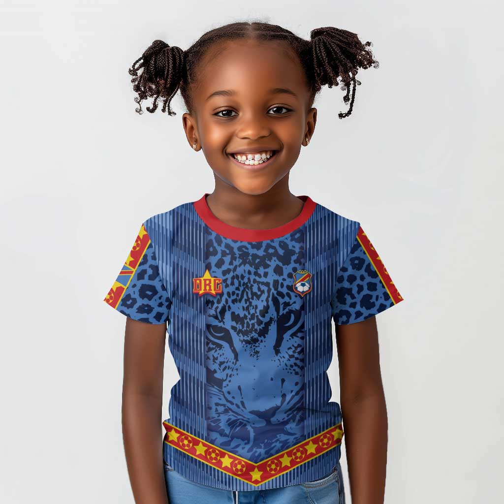 Custom DR Congo Football Kid T shirt Leopard Jaguar Tribal Pattern With ...