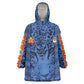 Custom DR Congo Football Kid Wearable Blanket Hoodie Leopard Jaguar Tribal Pattern With Flags
