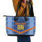 Custom DR Congo Football Leather Tote Bag Leopard Jaguar Tribal Pattern With Flags