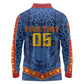 Custom DR Congo Football Long Sleeve Polo Shirt Leopard Jaguar Tribal Pattern With Flags