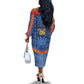 Custom DR Congo Football Off The Shoulder Long Sleeve Dress Leopard Jaguar Tribal Pattern With Flags