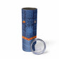 Custom DR Congo Football Skinny Tumbler Leopard Jaguar Tribal Pattern With Flags
