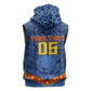Custom DR Congo Football Sleeveless Zip Hoodie Leopard Jaguar Tribal Pattern With Flags