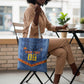 Custom DR Congo Football Tote Bag Leopard Jaguar Tribal Pattern With Flags
