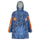 Custom DR Congo Football Wearable Blanket Hoodie Leopard Jaguar Tribal Pattern With Flags