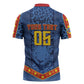Custom DR Congo Football Zipper Polo Shirt Leopard Jaguar Tribal Pattern With Flags