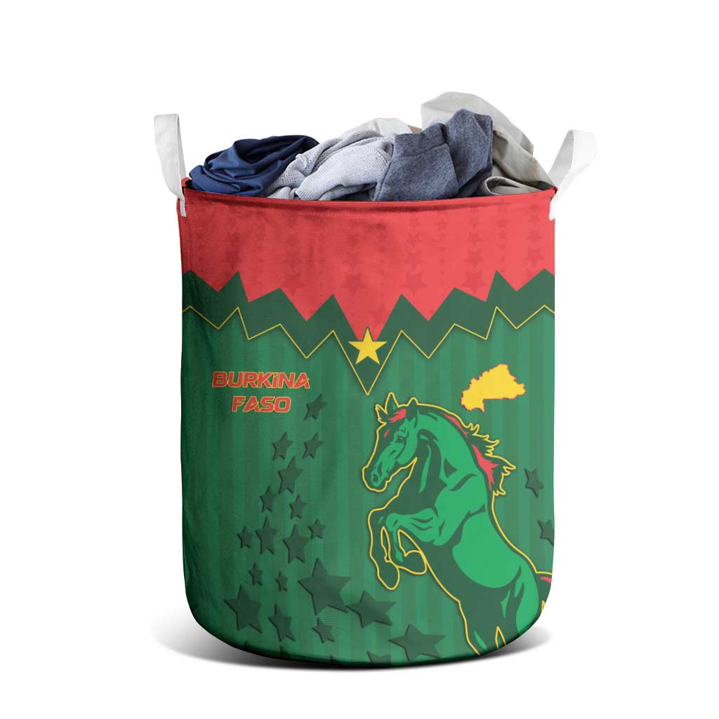 Football Burkina Faso Laundry Basket Rising Star And Horse Sport Style - African Pride