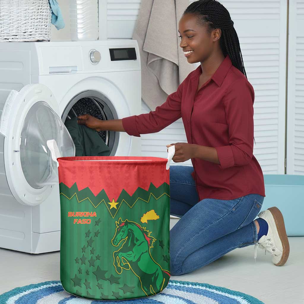 Football Burkina Faso Laundry Basket Rising Star And Horse Sport Style - African Pride