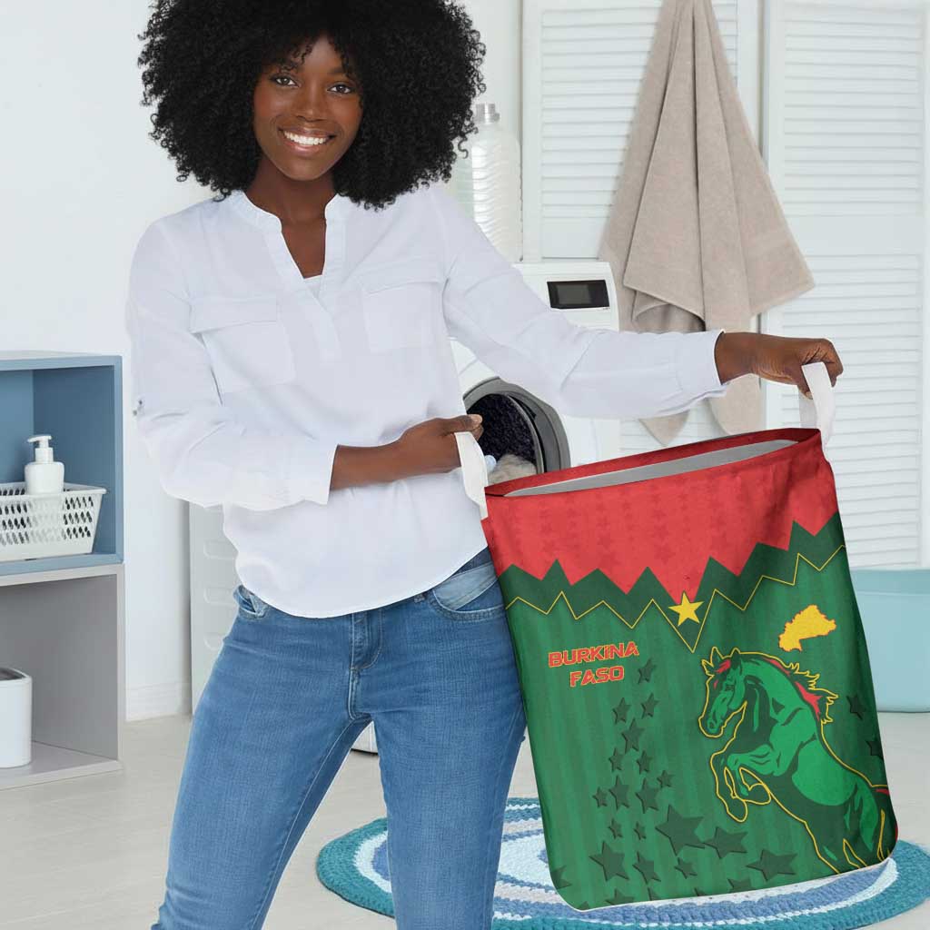 Football Burkina Faso Laundry Basket Rising Star And Horse Sport Style - African Pride