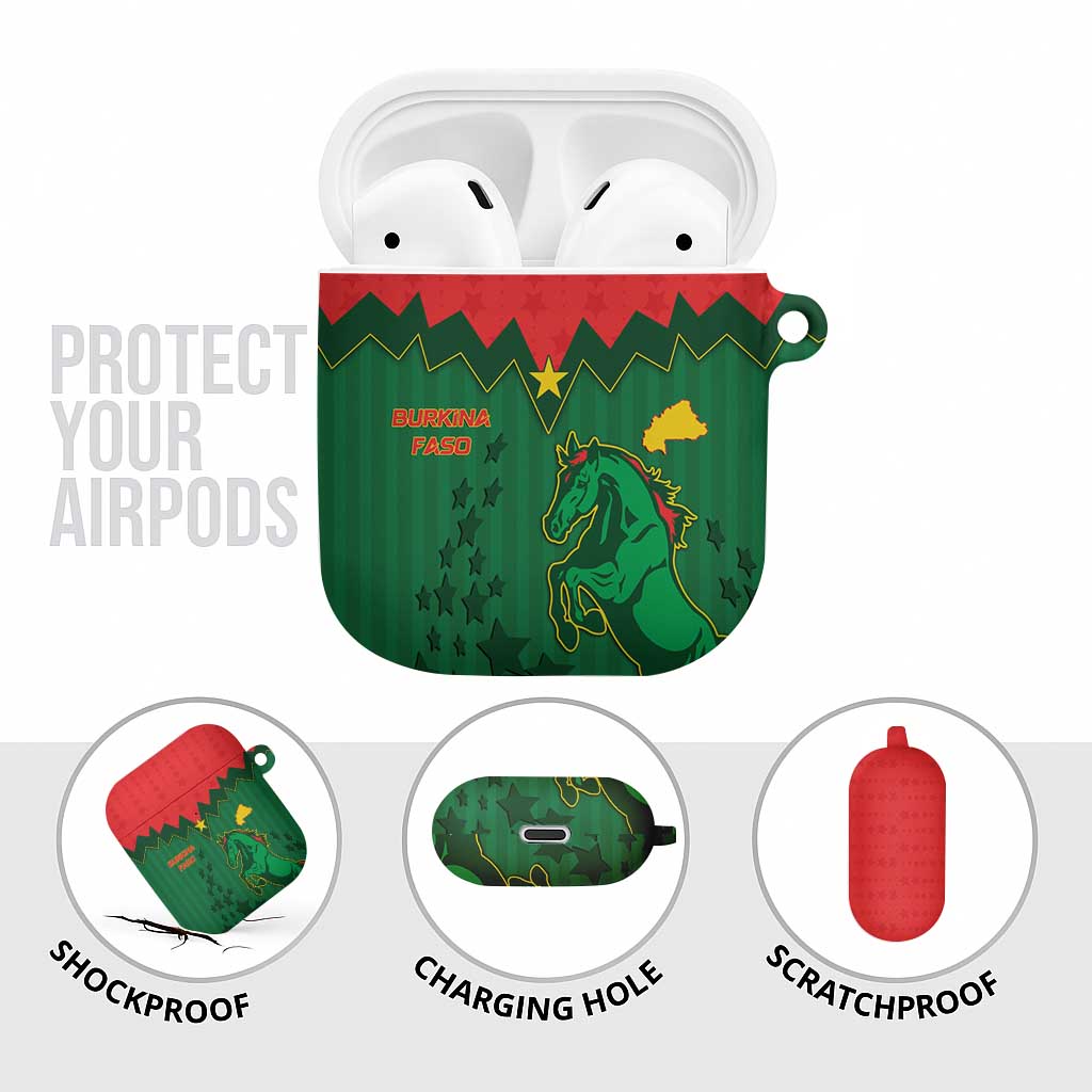 Football Burkina Faso AirPods Case Rising Star And Horse Sport Style - African Pride