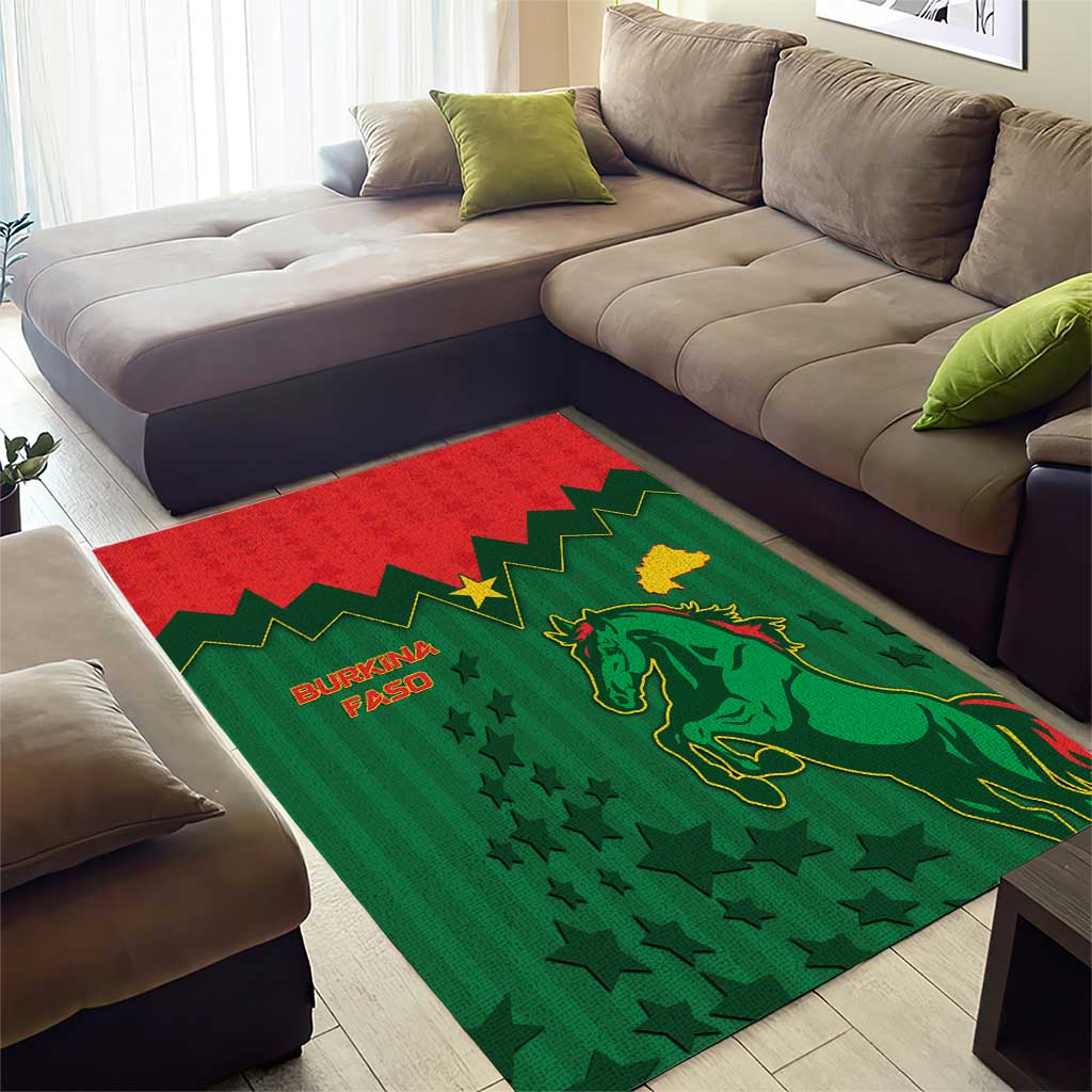 Football Burkina Faso Area Rug Rising Star And Horse Sport Style - African Pride