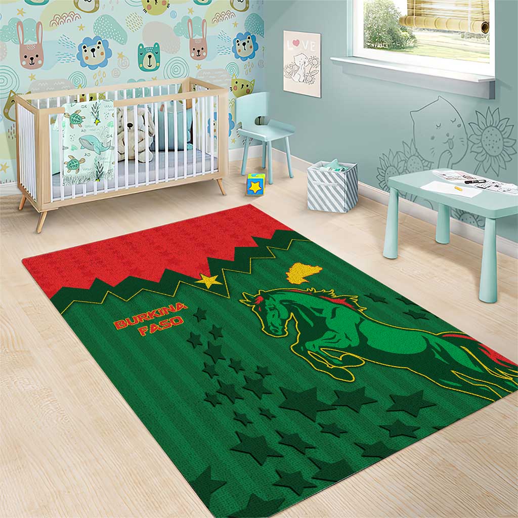 Football Burkina Faso Area Rug Rising Star And Horse Sport Style - African Pride