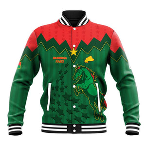 Custom Football Burkina Faso Baseball Jacket Rising Star And Horse Sport Style - African Pride