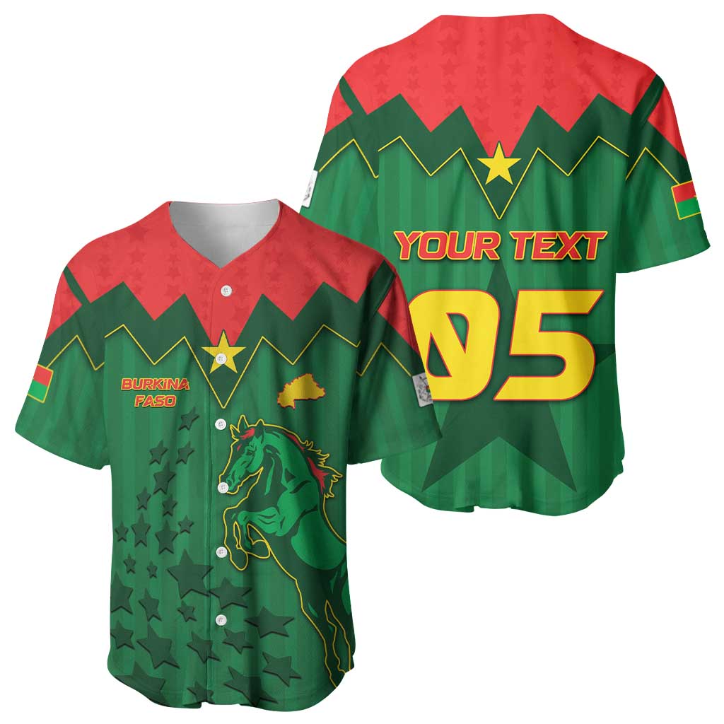 Custom Football Burkina Faso Baseball Jersey Rising Star And Horse Sport Style - African Pride