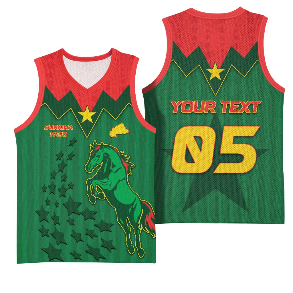 Custom Football Burkina Faso Basketball Jersey Rising Star And Horse Sport Style - African Pride