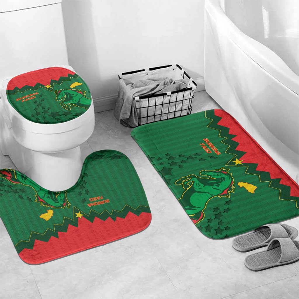 Football Burkina Faso Bathroom Set Rising Star And Horse Sport Style - African Pride