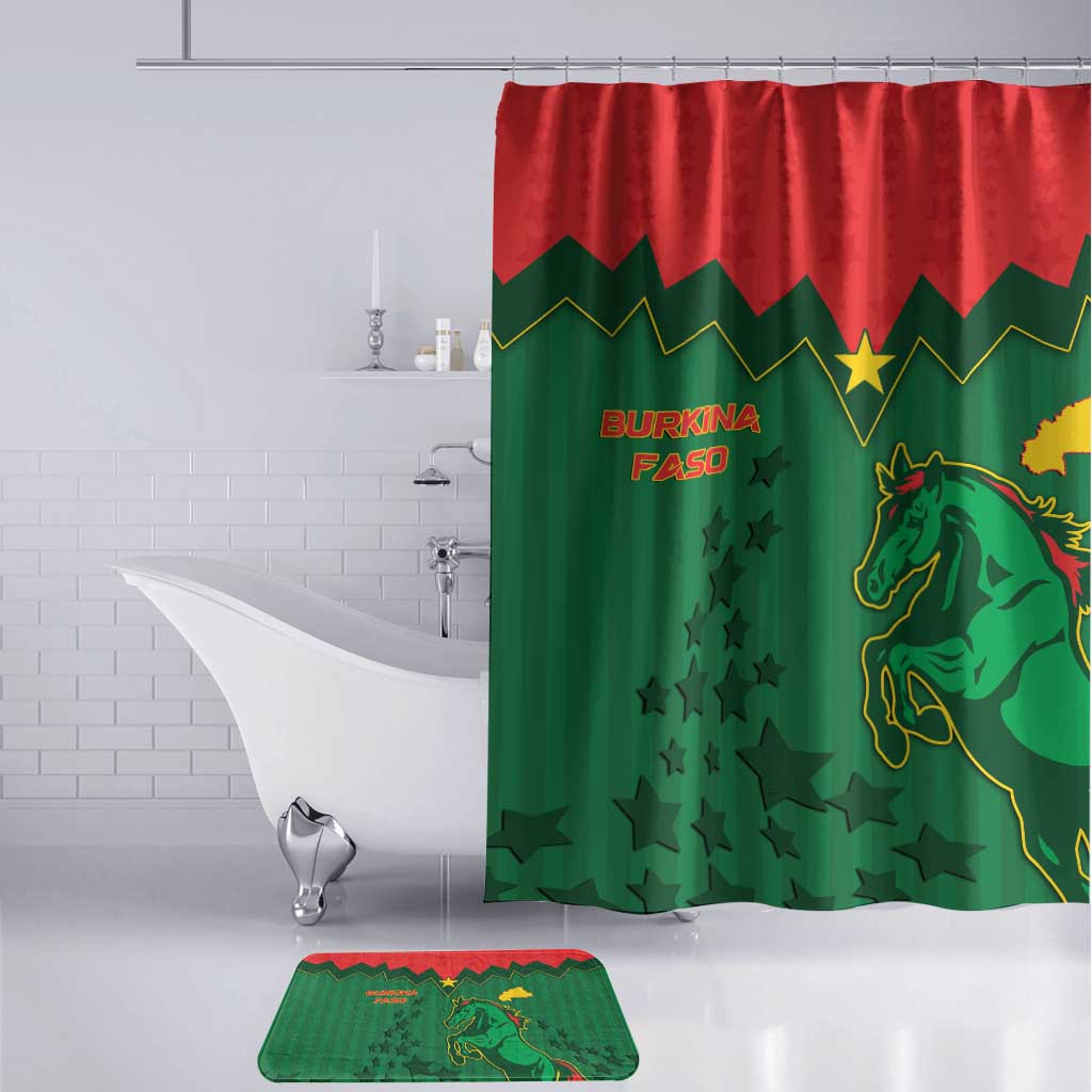 Football Burkina Faso Bathroom Set Rising Star And Horse Sport Style - African Pride