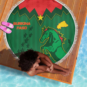 Football Burkina Faso Beach Blanket Rising Star And Horse Sport Style - African Pride