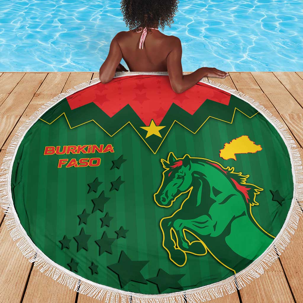 Football Burkina Faso Beach Blanket Rising Star And Horse Sport Style - African Pride