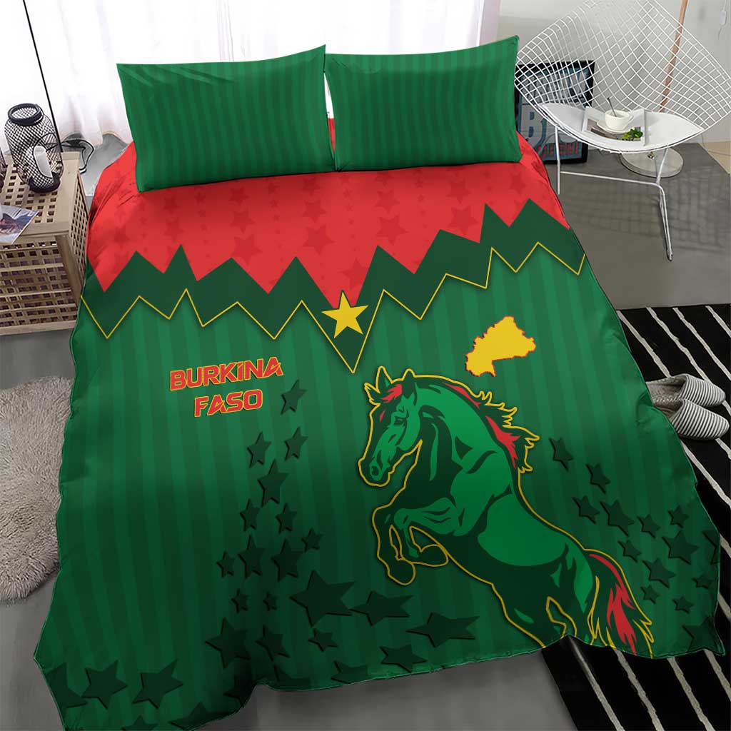 Football Burkina Faso Bedding Set Rising Star And Horse Sport Style - African Pride