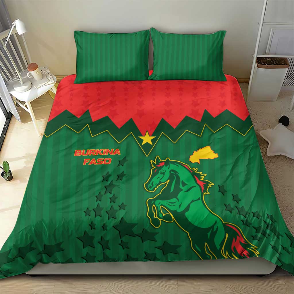 Football Burkina Faso Bedding Set Rising Star And Horse Sport Style - African Pride