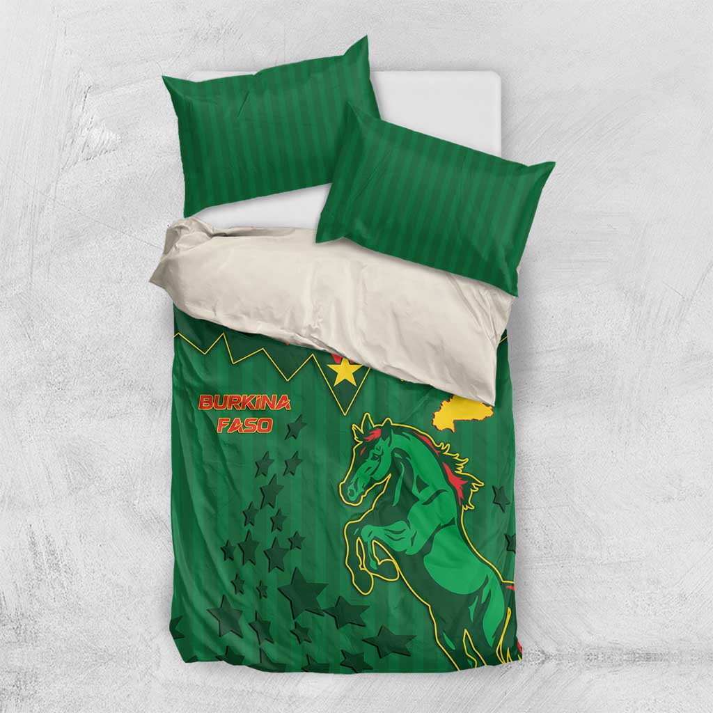 Football Burkina Faso Bedding Set Rising Star And Horse Sport Style - African Pride