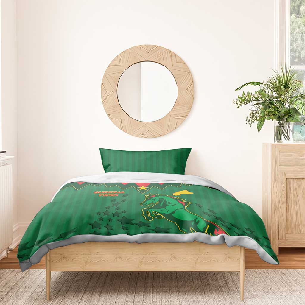 Football Burkina Faso Bedding Set Rising Star And Horse Sport Style - African Pride
