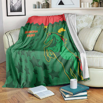 Football Burkina Faso Blanket Rising Star And Horse Sport Style - African Pride