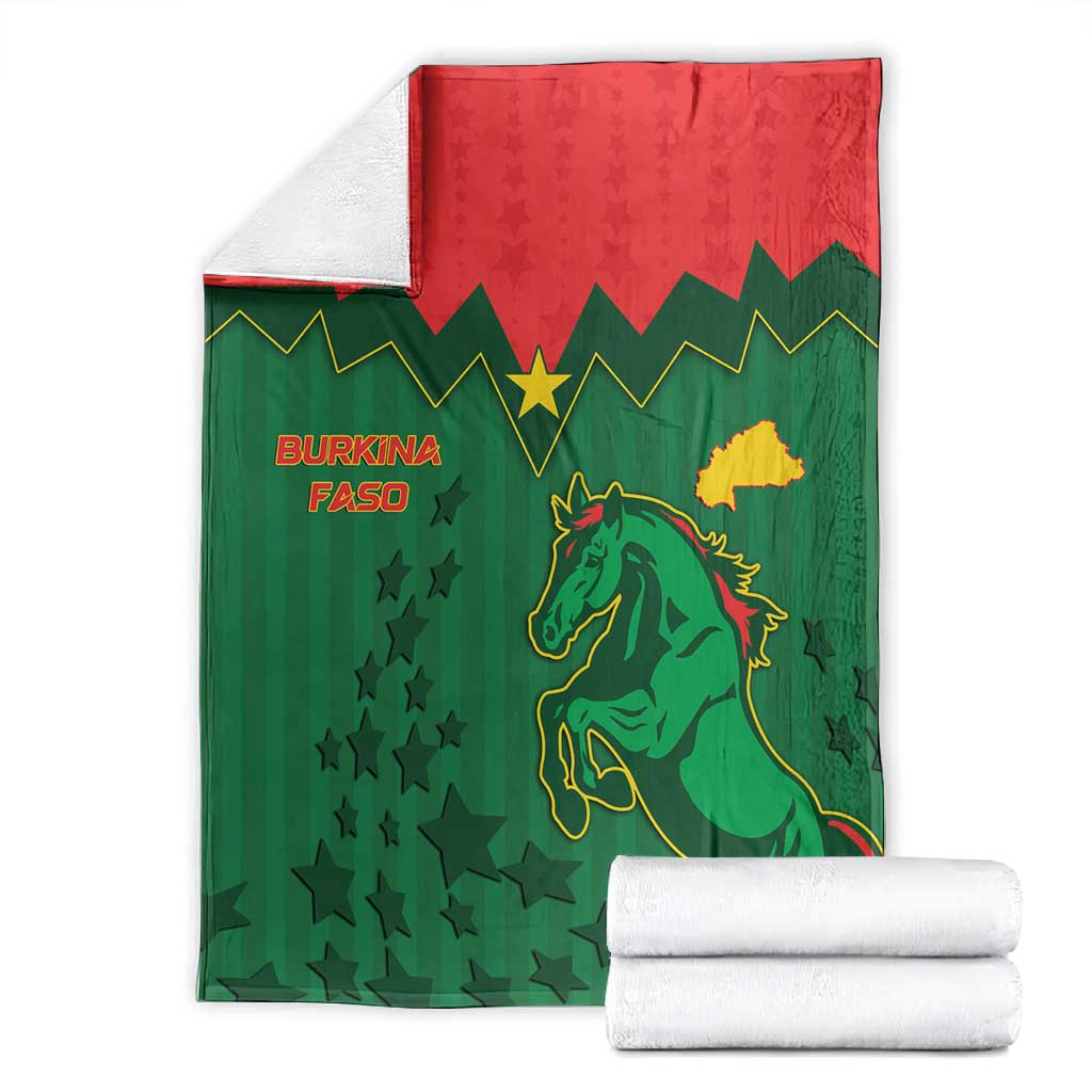 Football Burkina Faso Blanket Rising Star And Horse Sport Style - African Pride