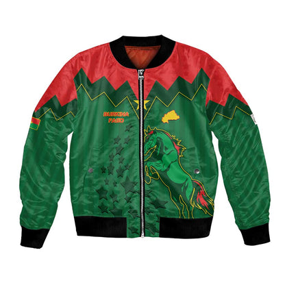 Custom Football Burkina Faso Bomber Jacket Rising Star And Horse Sport Style - African Pride