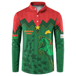 Custom Football Burkina Faso Button Sweatshirt Rising Star And Horse Sport Style